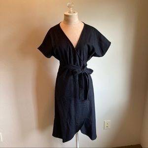 GIANNETTI Belgian Linen Wrap Dress